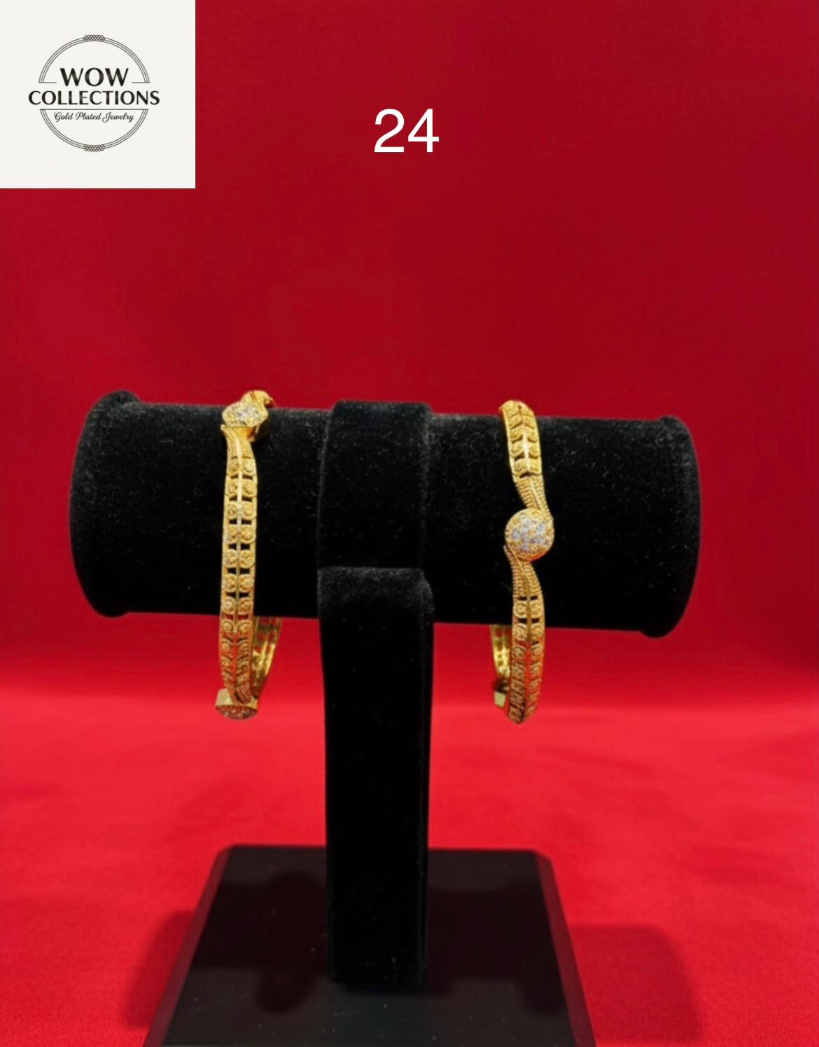 Bangles Gold Plated size 24 (24K) D3