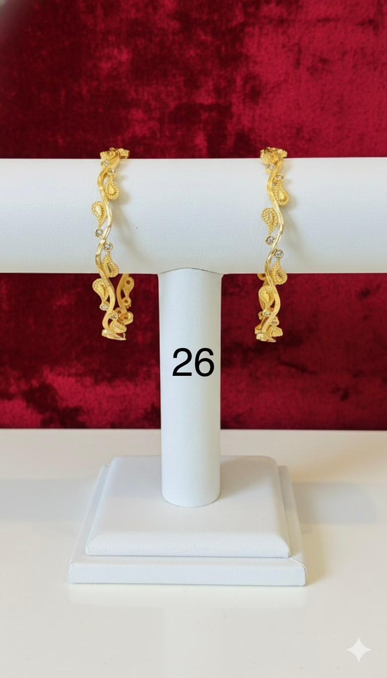 Bangles Gold Plated size 26 (24K) D21