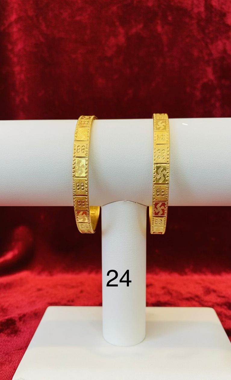 Bangles Gold Plated size 24 (24K) D20