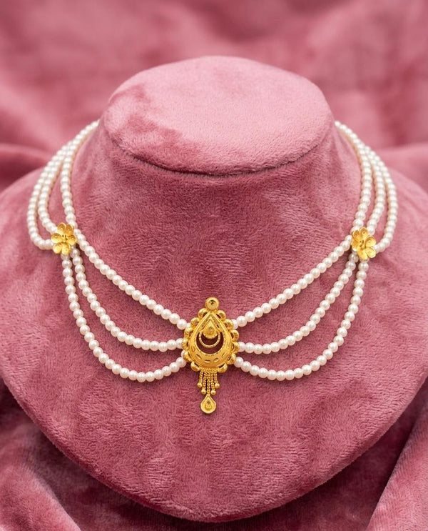 PEARL NECKLACE (24K GOLD PLATED) D65