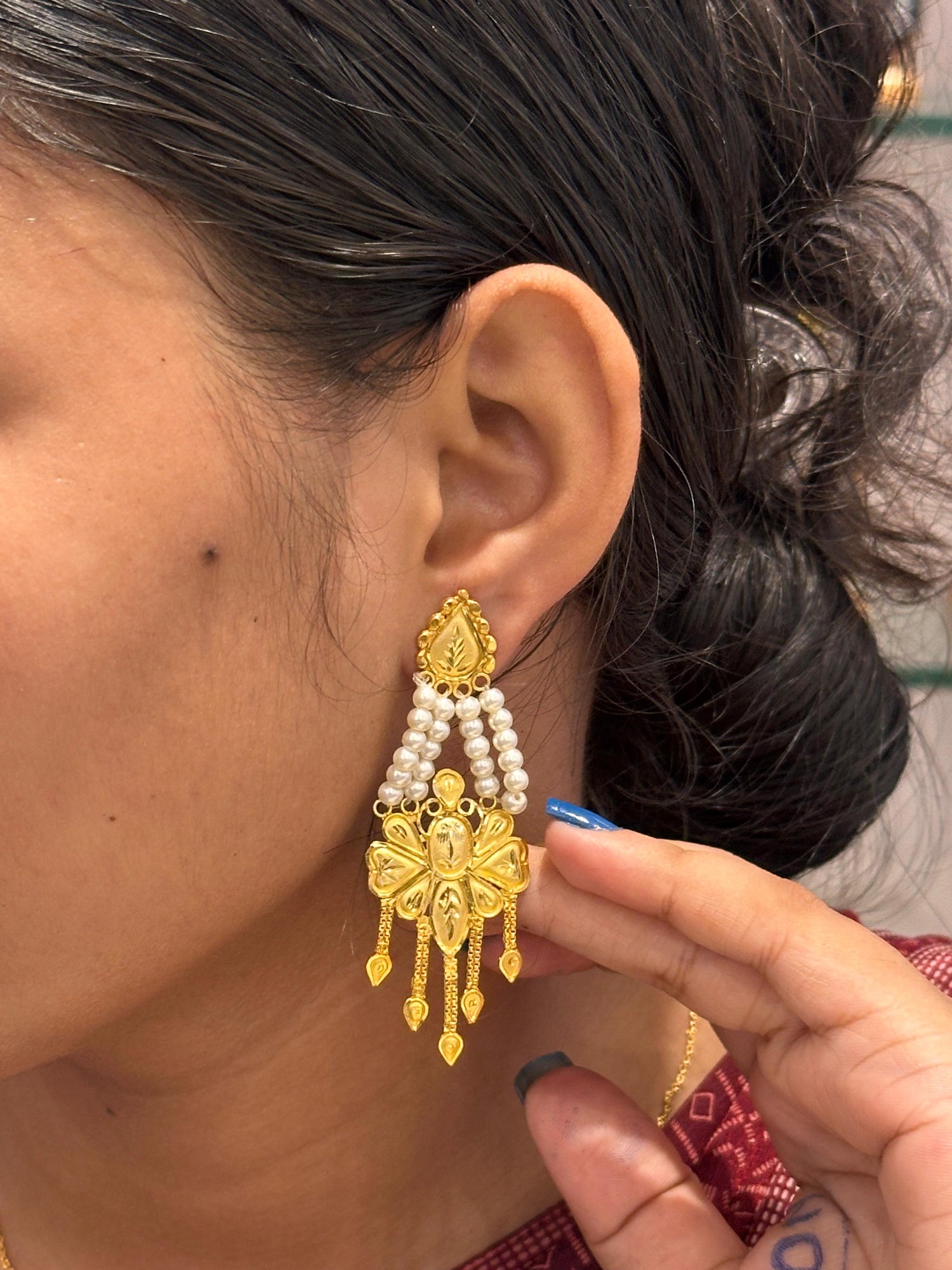 Pearl Earring (24k Gold Plated )