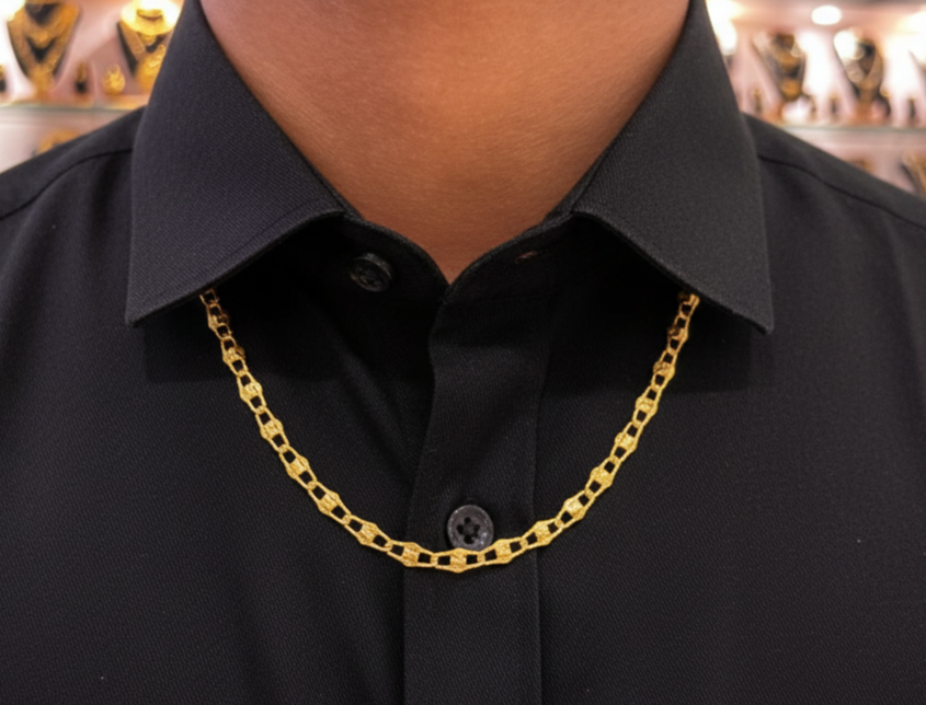 GENTS CHAIN 24K GOLD PLATED (20 SIZE) D7