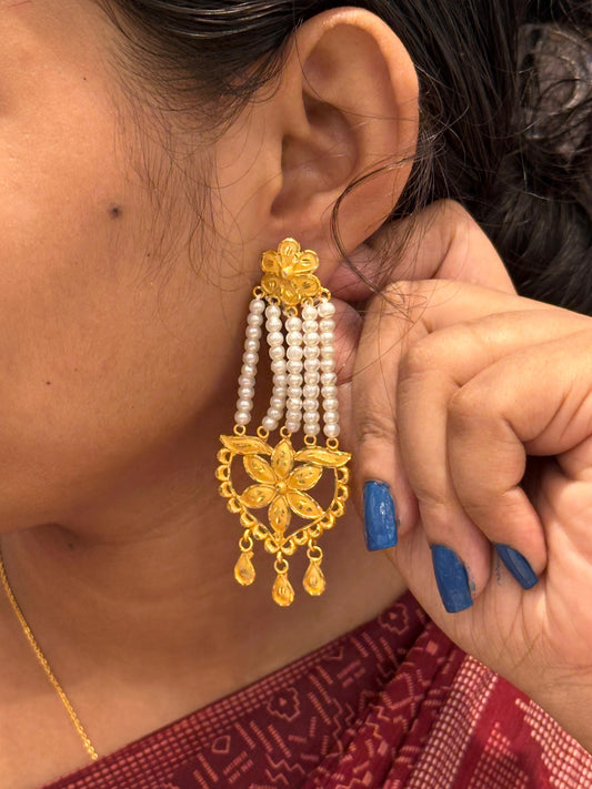 Pearl Earring D1( 24k Gold Plated)