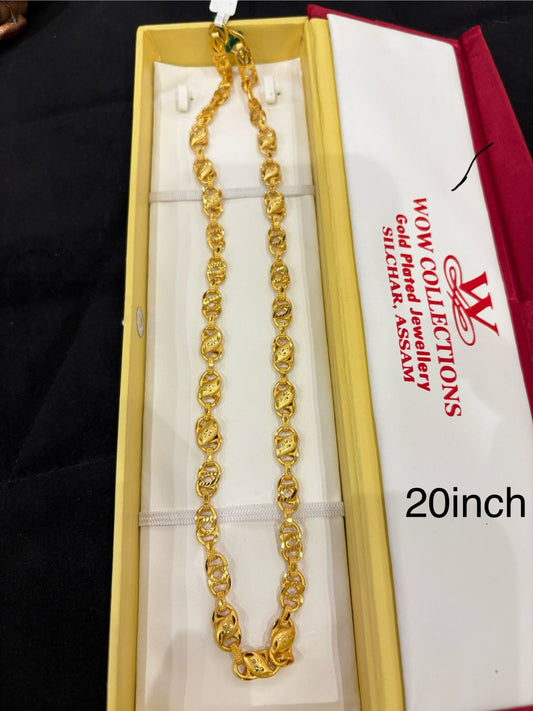 GENTS CHAIN 24K GOLD PLATED (20 SIZE) D1