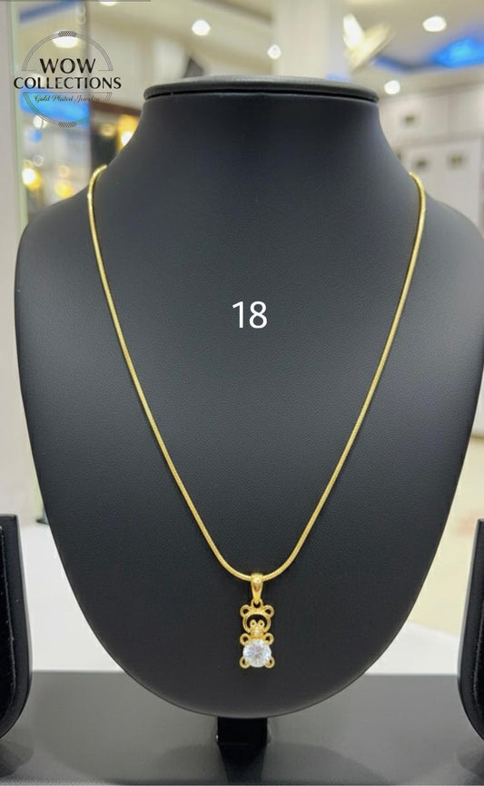 CHAIN PENDANT-18(24K Gold Plated)D14